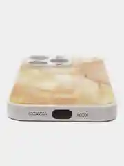 Желтый чехол на iPhone 15 Pro, 15 Pro Max (Айфон 15 Про Макс), пластиковый, глянцевый
