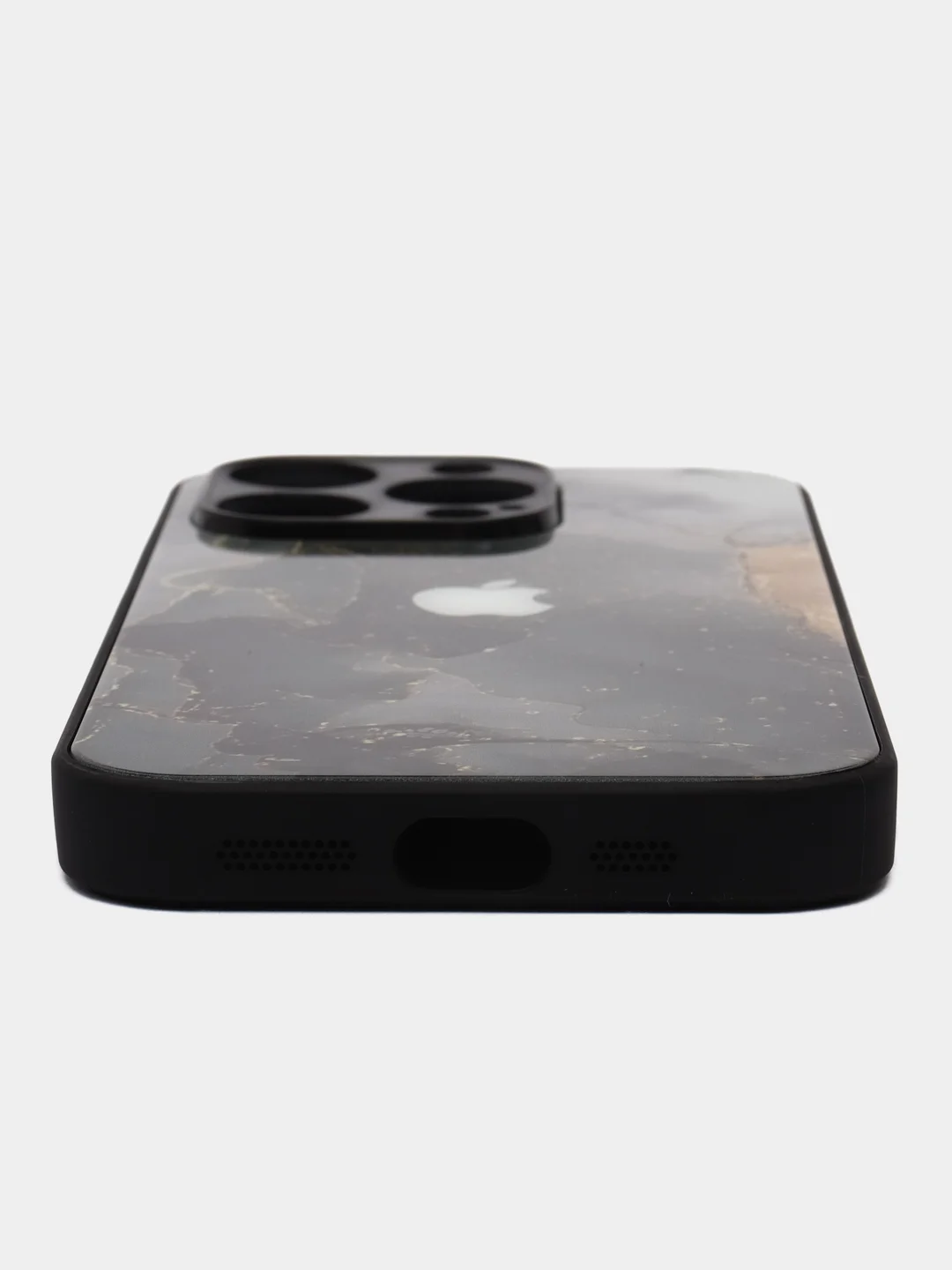 Серый чехол на iPhone 15 Pro, 15 Pro Max (Айфон 15 Про Макс), пластиковый, глянцевый