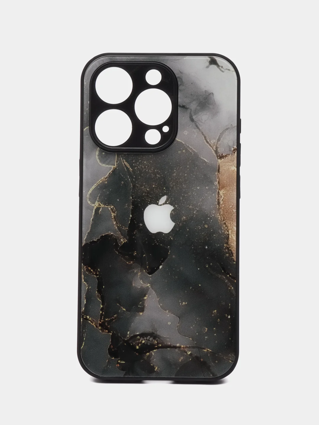 Серый чехол на iPhone 15 Pro, 15 Pro Max (Айфон 15 Про Макс), пластиковый, глянцевый