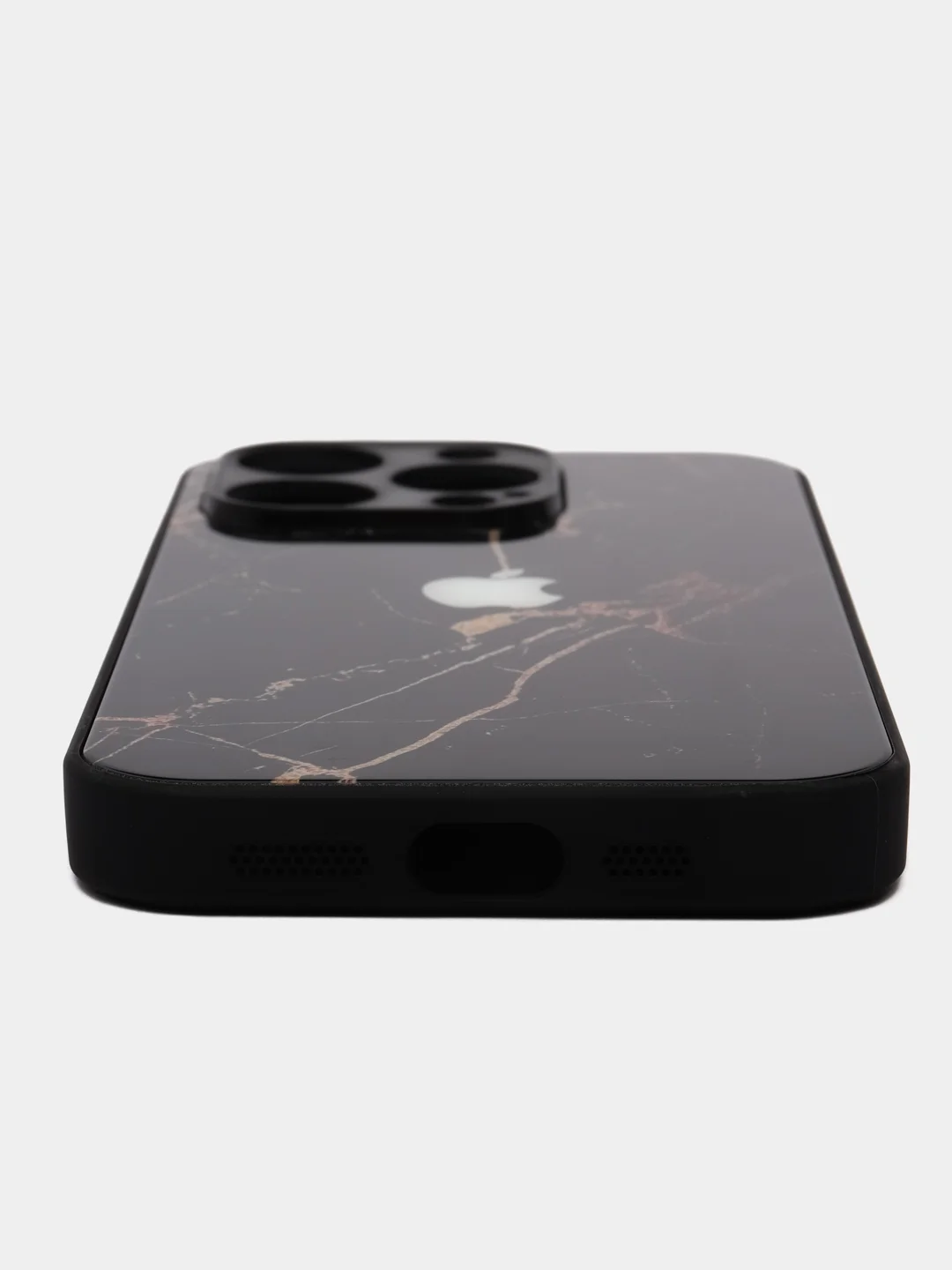 Черный чехол на iPhone 15 Pro, 15 Pro Max (Айфон 15 Про Макс), пластиковый, глянцевый