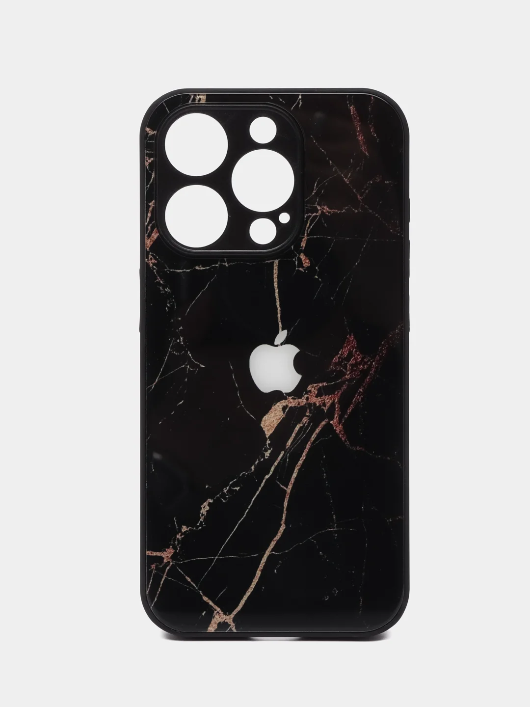 Черный чехол на iPhone 15 Pro, 15 Pro Max (Айфон 15 Про Макс), пластиковый, глянцевый