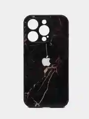 Черный чехол на iPhone 15 Pro, 15 Pro Max (Айфон 15 Про Макс), пластиковый, глянцевый