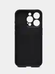 Черный чехол на iPhone 15 Pro, 15 Pro Max (Айфон 15 Про Макс), пластиковый, глянцевый