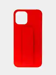 Красный чехол Apple iPhone 12 Pro Max (6.7) силиконовый под кожу с подставкой
