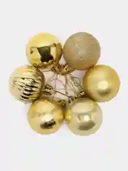 Золотой елочные игрушки, Набор новогодних шаров для елки, 4 см, 36 штук