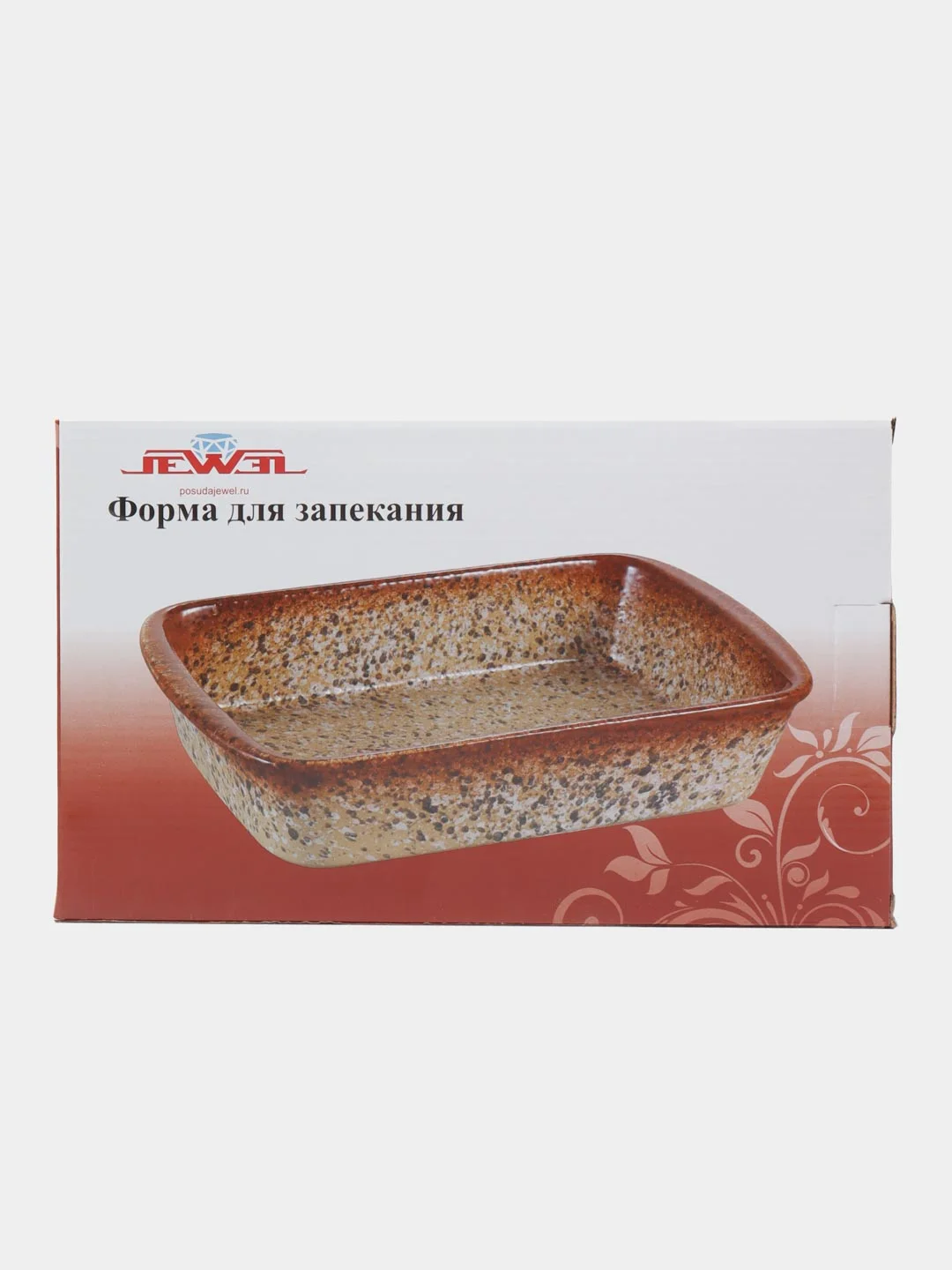 Коричневый форма для запекания JEWEL "Мрамор", 30 см, коричневая, керамика