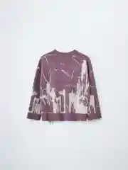 Молочный джемпер для девочки Sela вязаный, c жаккардовым рисунком