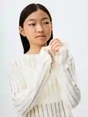 Молочный джемпер для девочки Sela в рубчик