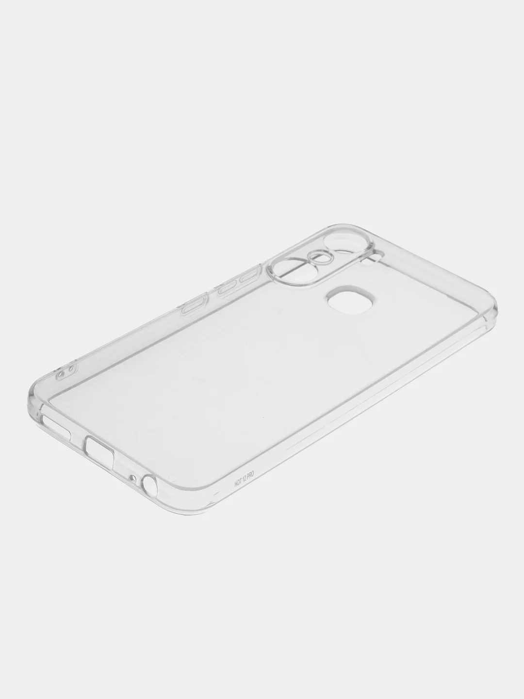 Прозрачный чехол Infinix Hot 12 Pro (Инфиникс Хот 12 Про), прозрачный, силиконовый, с защитой камеры