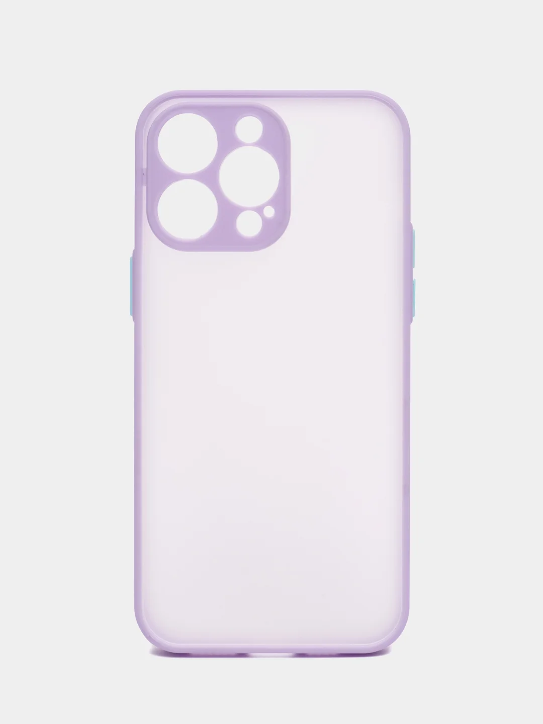 Лавандовый чехол iPhone 14 Pro Max (Айфон 14 Про Макс), пластиковый, матовый, с цветными кнопками