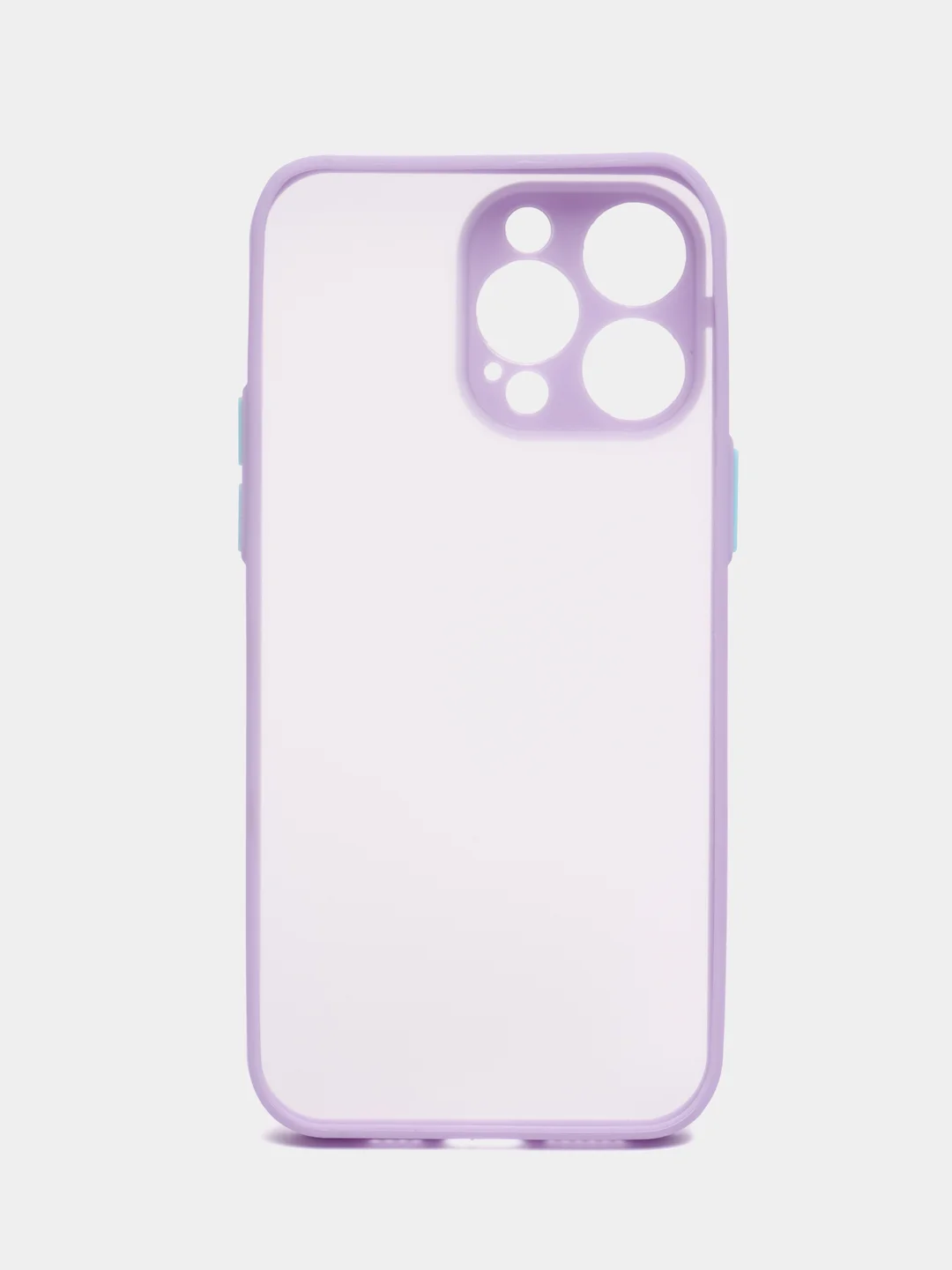 Лавандовый чехол iPhone 14 Pro Max (Айфон 14 Про Макс), пластиковый, матовый, с цветными кнопками