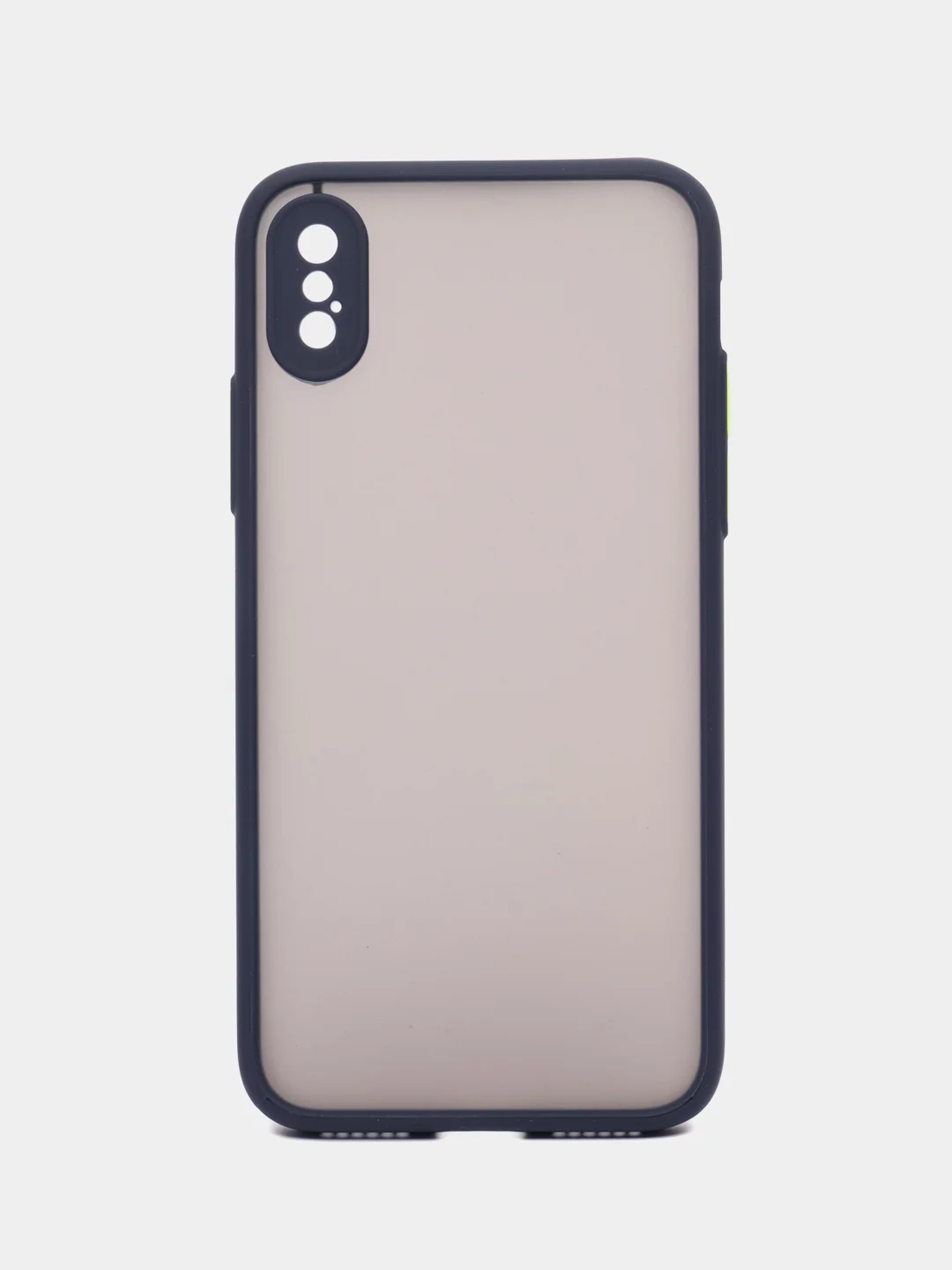 Темно-синий чехол Apple iPhone X / Xs, Айфон Х / Хс пластиковый, матовый, с цветными кнопками