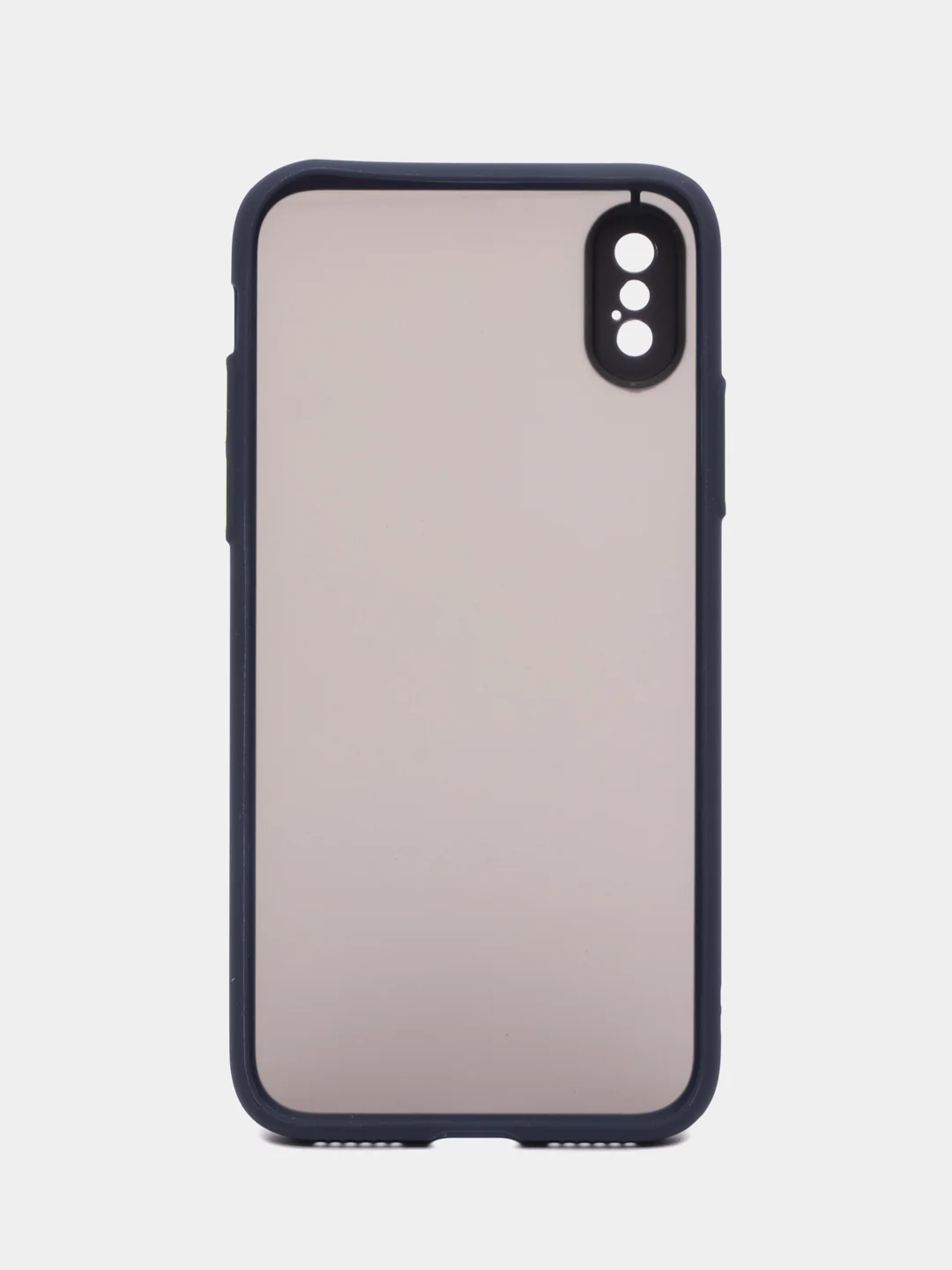 Темно-синий чехол Apple iPhone X / Xs, Айфон Х / Хс пластиковый, матовый, с цветными кнопками