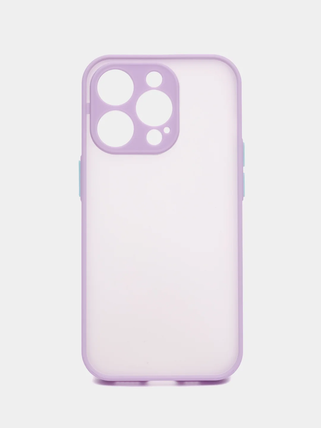 Лавандовый чехол iPhone 14 Pro (Айфон 14 Про), пластиковый, матовый, с цветными кнопками