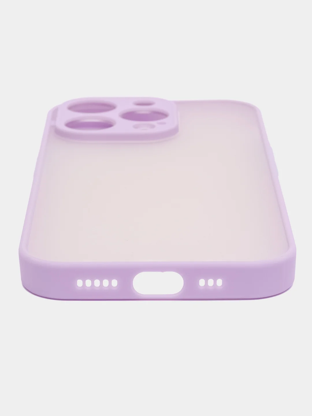 Лавандовый чехол iPhone 14 Pro (Айфон 14 Про), пластиковый, матовый, с цветными кнопками