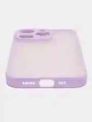 Лавандовый чехол iPhone 14 Pro (Айфон 14 Про), пластиковый, матовый, с цветными кнопками