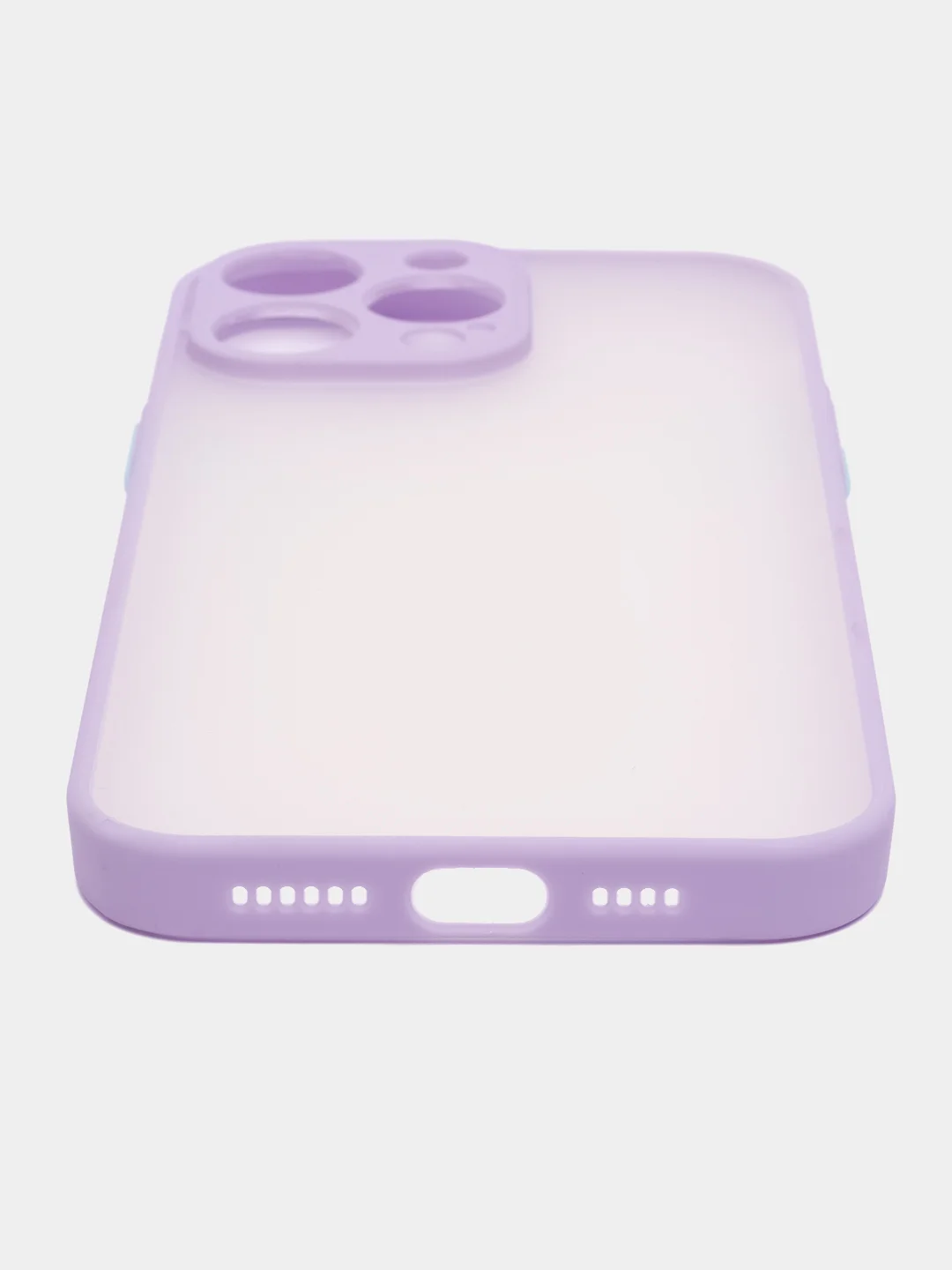 Лавандовый чехол iPhone 14 Pro Max (Айфон 14 Про Макс), пластиковый, матовый, с цветными кнопками