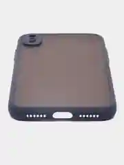 Темно-синий чехол Apple iPhone X / Xs, Айфон Х / Хс пластиковый, матовый, с цветными кнопками