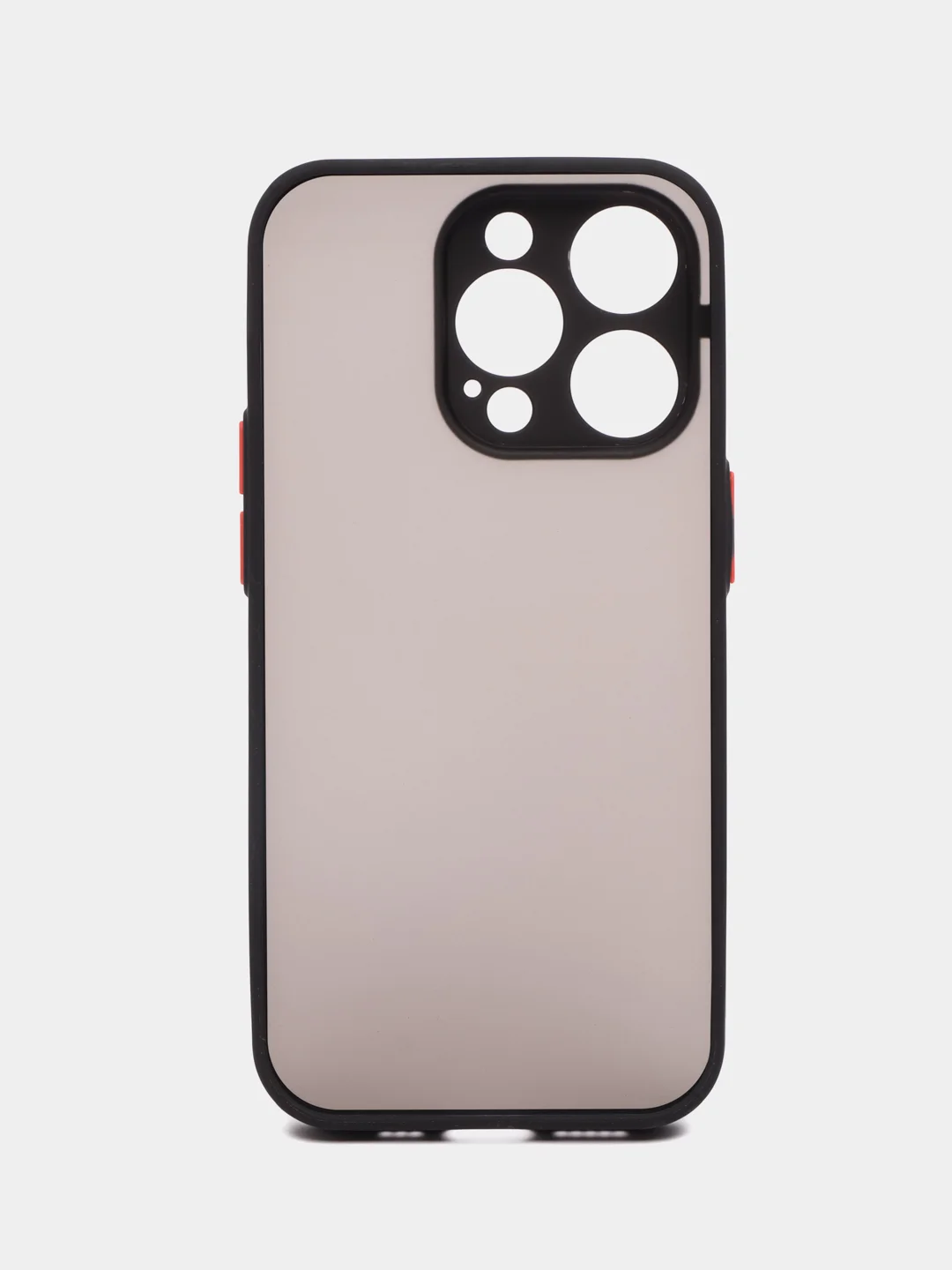 Черный чехол iPhone 14 Pro (Айфон 14 Про), пластиковый, матовый, с цветными кнопками