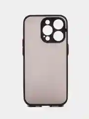 Черный чехол iPhone 14 Pro (Айфон 14 Про), пластиковый, матовый, с цветными кнопками
