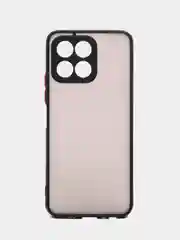 Черный чехол на Honor X6, Honor X8 5G / Хонор Х6, Х8 5Г пластиковый, матовый, с цветными кнопками