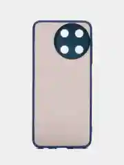 Темно-синий чехол Realme 11 4G / Реалми 11 4Г, пластиковый, матовый, с цветными кнопками