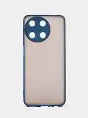 Темно-синий чехол Realme 11 4G / Реалми 11 4Г, пластиковый, матовый, с цветными кнопками