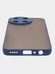 Темно-синий чехол Realme 11 4G / Реалми 11 4Г, пластиковый, матовый, с цветными кнопками