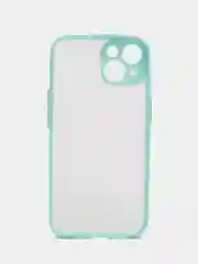 Бирюзовый чехол на iPhone 14 / Айфон 14 пластиковый, матовый, с цветными кнопками