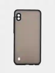 Темно-синий чехол для Samsung Galaxy A10, Самсунг Галакси А10 пластиковый, матовый, с цветными кнопками