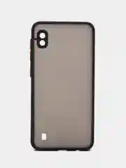 Черный чехол для Samsung Galaxy A10, Самсунг Галакси А10 пластиковый, матовый, с цветными кнопками