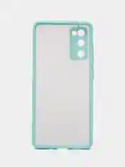 Бирюзовый чехол Samsung Galaxy S20 FE / Галакси С20 ФЕ пластиковый, матовый, с цветными кнопками