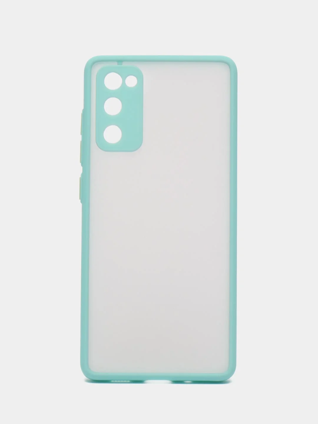 Бирюзовый чехол Samsung Galaxy S20 FE / Галакси С20 ФЕ пластиковый, матовый, с цветными кнопками