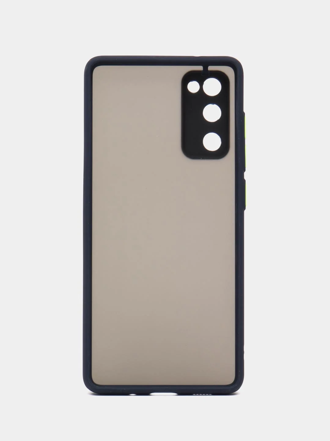 Темно-синий чехол Samsung Galaxy S20 FE / Галакси С20 ФЕ пластиковый, матовый, с цветными кнопками