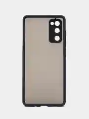 Темно-синий чехол Samsung Galaxy S20 FE / Галакси С20 ФЕ пластиковый, матовый, с цветными кнопками