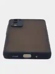Темно-синий чехол Samsung Galaxy S20 FE / Галакси С20 ФЕ пластиковый, матовый, с цветными кнопками