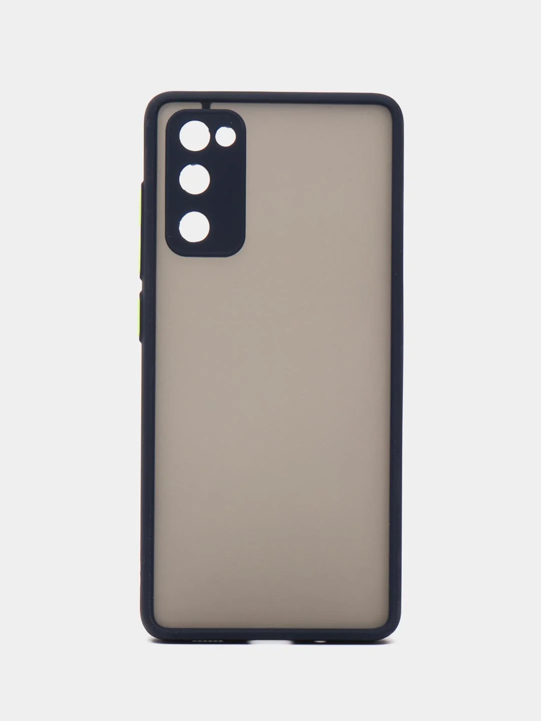 Темно-синий чехол Samsung Galaxy S20 FE / Галакси С20 ФЕ пластиковый, матовый, с цветными кнопками