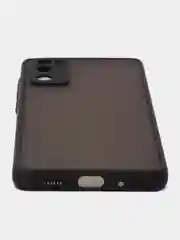 Черный чехол Samsung Galaxy S20 FE / Галакси С20 ФЕ пластиковый, матовый, с цветными кнопками