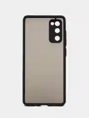Черный чехол Samsung Galaxy S20 FE / Галакси С20 ФЕ пластиковый, матовый, с цветными кнопками