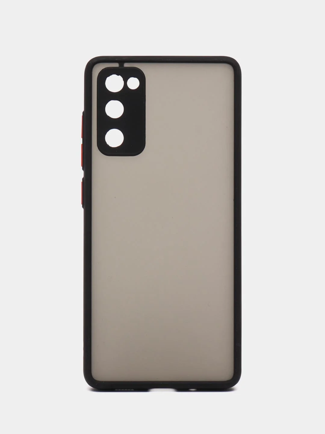 Черный чехол Samsung Galaxy S20 FE / Галакси С20 ФЕ пластиковый, матовый, с цветными кнопками