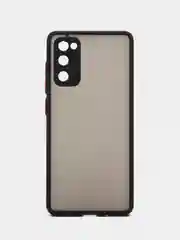 Черный чехол Samsung Galaxy S20 FE / Галакси С20 ФЕ пластиковый, матовый, с цветными кнопками