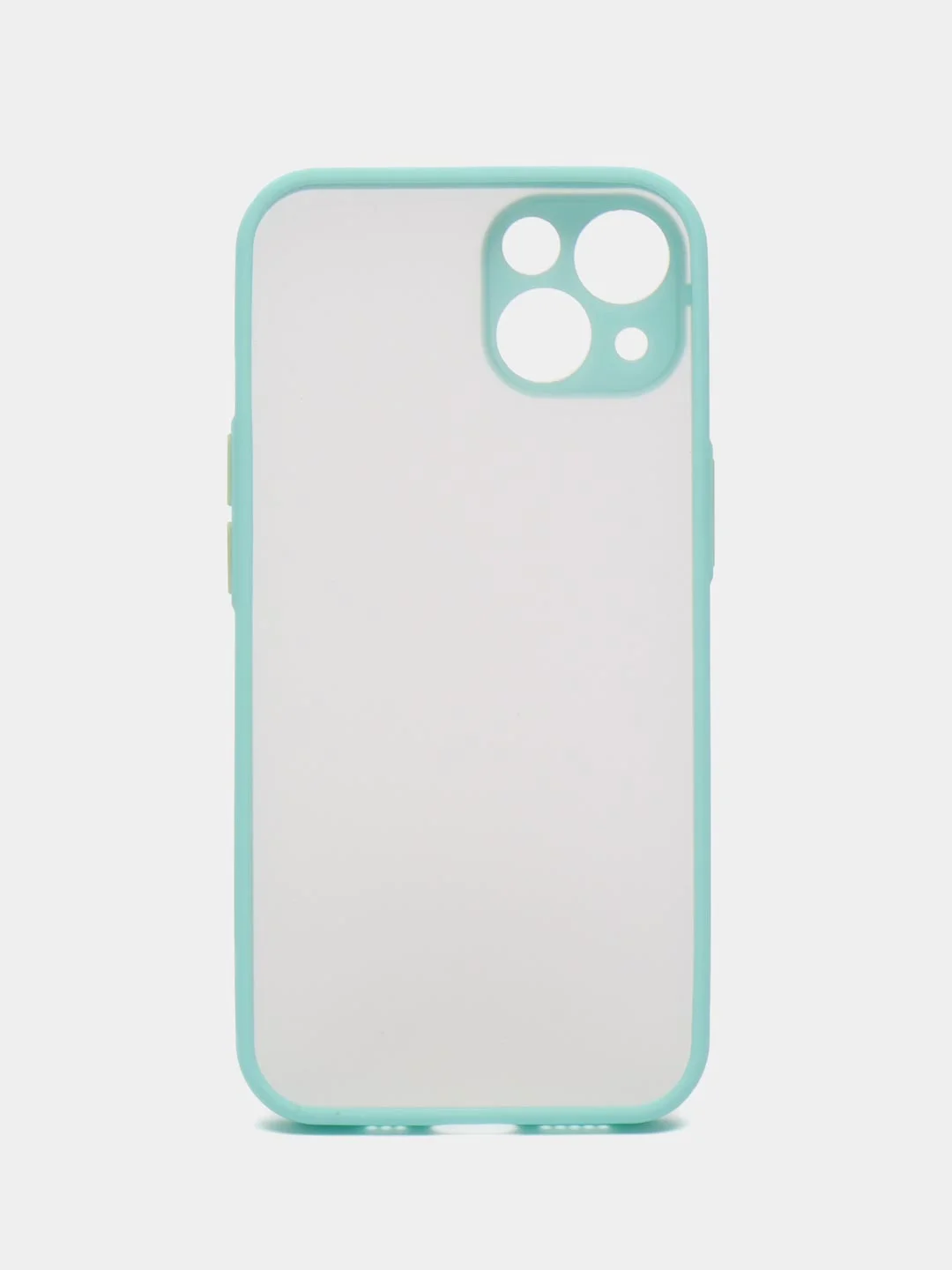 Мятный чехол iPhone 13 (Айфон 13), пластиковый, матовый, с цветными кнопками