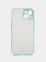 Мятный чехол iPhone 13 (Айфон 13), пластиковый, матовый, с цветными кнопками