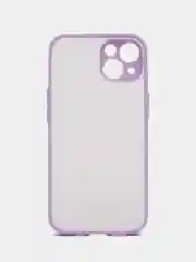 Сиреневый чехол iPhone 13 (Айфон 13), пластиковый, матовый, с цветными кнопками