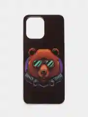 Коричневый чехол для Xiaomi Redmi 12 / Сяоми Редми 12, силиконовый, с рисунком