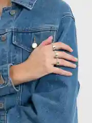 Серебряный набор колец на Новый Год "Бабочка"