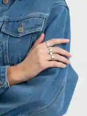 Серебряный набор колец на Новый Год