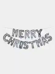 Серебряный гирлянда из воздушных фольгированных шаров Merry Christmas