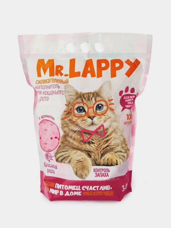 Силикагелевый наполнитель Mr.Lappy "Красная роза", 3,8 л