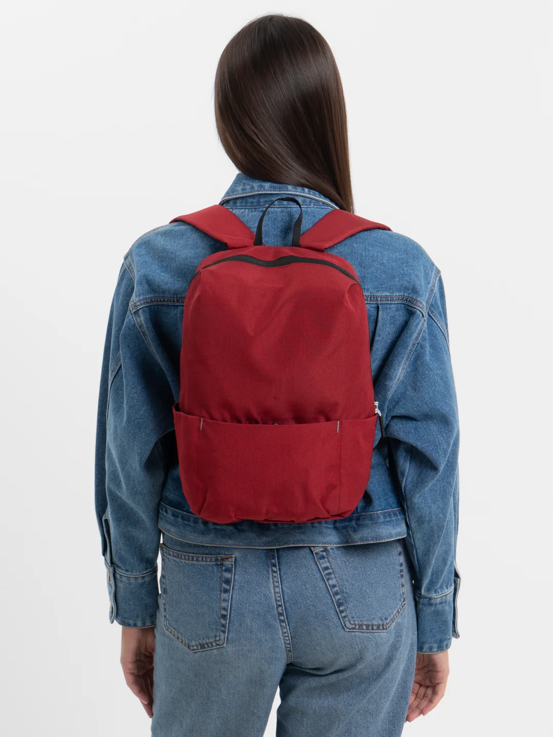 Бордовый рюкзак Mini Casual Colorful Backpack, городской, из водоотталкивающего нейлона